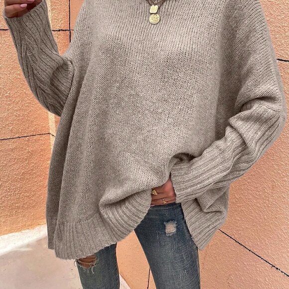 Apricot Casual Womens High Neck Batwing Sleeve Sweater - Picture 5 of 5